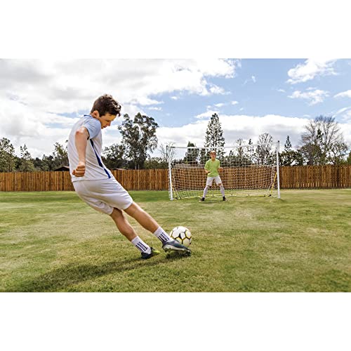 SKLZ Quickster Soccer Goal - Portable Goal for Backyard & Field - Durable Tension-Tite Frame & Heavy Gauge 2-Ply Net - Adjustable Click-Lock Poles, Metal Stakes - Carrying Case with Handle - style: 12 x 6 Feet