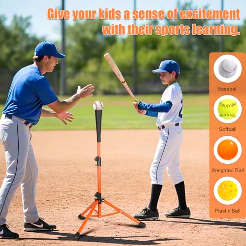 Storgem Batting Baseball tee Softball, Easy to Adjustable Height,Portable Tripod Stand Base Tee for Hitting Training Practice,with Carrying Bag
