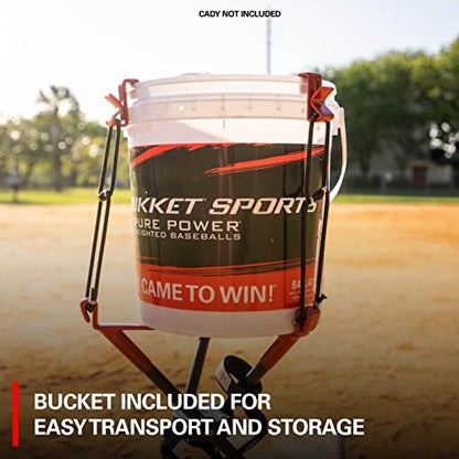 Rukket Pure Power Weighted Baseball/Softball Heavy Training Balls (1 Pound, 2 7/8-inch), Practice Hitting, Batting and Pitching with Complete Control, Choose 15-Pack, 9-Pack, 3-Pack, OR Bucket Holder