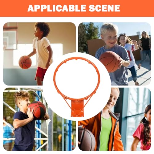 Basketball Rim, 35cm Heavy Duty Shock-Absorbing Wall Mounted Basketball Rim, Replacement for Driveway, Backyard, Indoor Outdoor