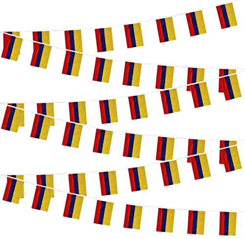 Colombia Colombian Small Mini String Banner Flags Miniature Colombia Banners for Grand Opening,Grand Opening Sports Celebration Decorations (100 Feet 76 Flags) - color: 2colombia