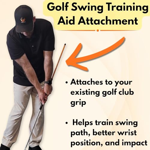 Anti-Flip Stick® Golf Training Swing Aid | Improve Impact & Swing Plane | Chipping Training Aid | Stop Casting & Flipping - color: Large Grips (Green 14" - Cap 1.09), size: 14" Length - Cap Inner Diameter 1.09