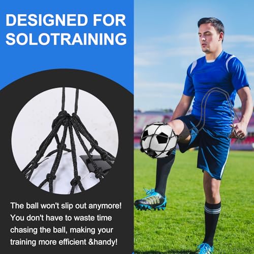 2 Pcs Football Kick Trainer Bags Solo Soccer Kick Trainer Practice Equipment Training Aid Soccer Return Trainers Net Ball Training Equipment Fits Ball Size 3, 4, 5