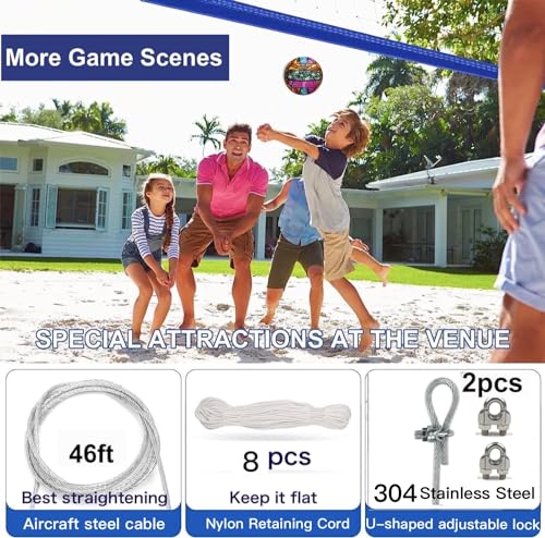 Professional Volleyball Net Outdoor Heavy Duty with Aircraft Steel Cable, Upgraded Weather Resistance, Tear-Resistant Frame, 32x3FT Portable Volleyball Net for Indoor Outdoor Sports