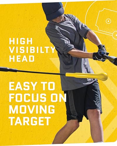 SKLZ Hurricane Baseball and Softball Swing Trainer, Adjustable Power Band System with Anti-Dent Ball Head, Height 23 to 38 Inches, Solo Hitting Practice for Youth Ages 14 and Under