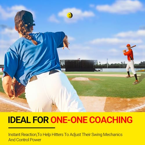 PLAYAPUT Pro Impact Limited-Flight Practice Baseballs - Ultra Durable Pop-Back Construction Design for Hitting,Batting,Pitching Training, 12 Pack Softball Training Balls for Coaches & Players