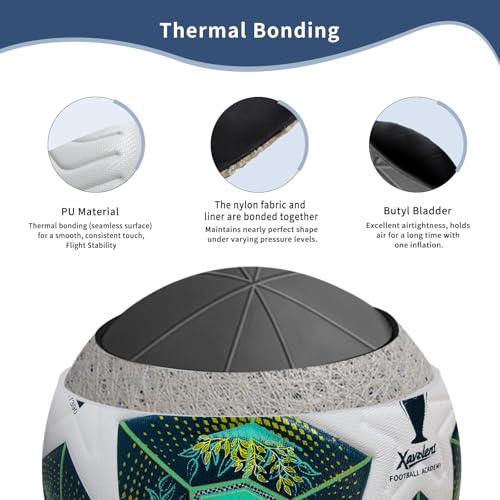 Professional Soccer Ball Size 5, Thermal Bonded Waterproof PU Match-Quality Training Ball with Pump - color: Green, size: size 5