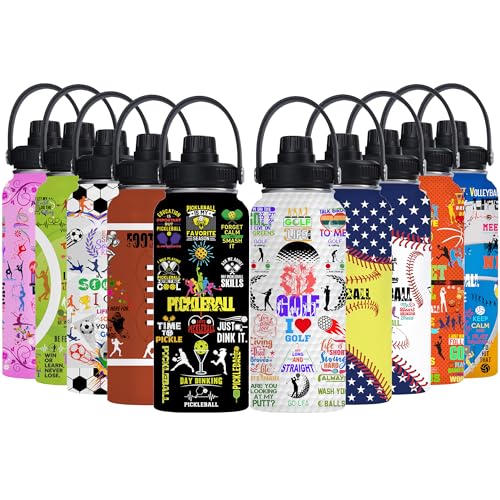Pickleball Water Bottle 32oz Stainless Steel Insulated Vaccum with Lid, Pickleball Gifts for Pickleball Players, Pickleball Lovers, Women Girls Ladies - color: Pickleball