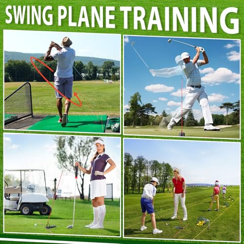 Golf Alignment Sticks with Adjustable Angle Holder - 3-in-1 Swing Trainer Aid Set for Putting, Aiming & Posture Correction - Professional Golf Practice Equipment for Men Women