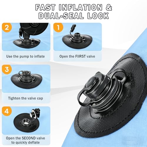 Boston Valve 2 Pack for Inflatables, Replacement for Rafts and Tubes 22 23 24mm - size: 24mm
