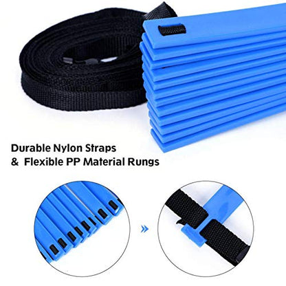 VGEBY1 Speed & Training Ladder, 19Ft Flat Ladder Training Ladder Speed Flat Rung with Carrying Bag for Football Training(Blue)