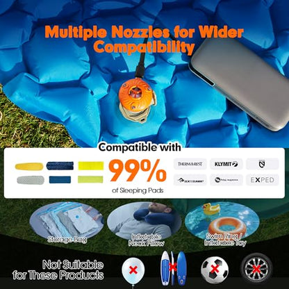GoToRidge DOT Pump Air Pump for Inflatables, 0.8oz Ultra-Mini Electric air Pump Portable, 4.2kPa Fast Inflator Air Mattress Pump for Ultralight Camping Gear, Pool Floats Air Bed Air Mattress