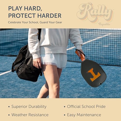 Officially Licensed Collegiate Pickleball Paddle Cover - Lightweight PU Leather Material - Durable Foam Interior Protection with Zippered Closure - Fits Most Paddles on the Market - color: Tennessee Volunteers
