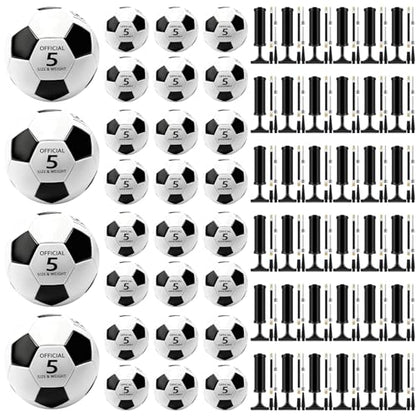 NICEMOVIC Deflated Soccer Balls Size 5 Bulk with Pumps, Operation Christmas Bulk Items for Adults Donation Charity Train Practice Game, Deflated Soccer Balls with Pump Needles Set - size: 96 Pack