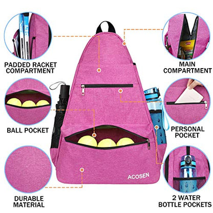 ACOSEN Tennis Bag Tennis Backpack - Large Tennis Bags for Women and Men to Hold Tennis Racket,Pickleball Paddles, Badminton Racquet, Squash Racquet,Balls and Other Accessories