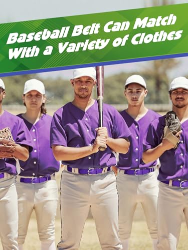 12 Pieces Baseball Belts Bulk Softball Belts Packs Leather Belt Adjustable Softball Belt Stretch Sports - color: Purple, size: Youth Size