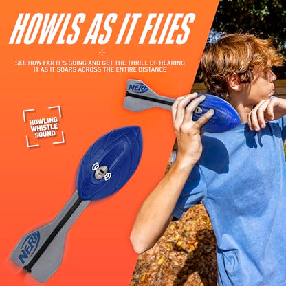 Nerf Vortex Aero Howler Foam Ball – Classic Long-Distance Football - Flight-Optimizing Tail - Hand Grip – Indoor and Outdoor Fun (Blue) - color: Blue