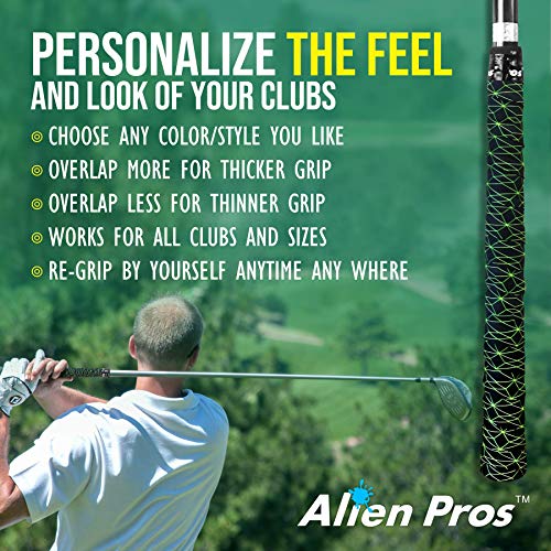 Alien Pros Golf Grip Wrapping Tapes - Innovative Golf Club Grip Solution - Enjoy a Fresh New Grip Feel in Less Than 1 Minute - style: 16-Pack Cubic