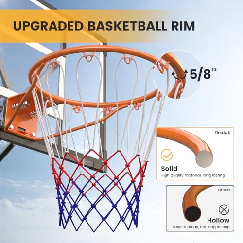 Basketball Hoop Outdoor 10 FT Height Adjustable Basketball Goals Systems Portable with 44" Backboard and Wheels for Youth Adults Kids - Backyard, Driveway, Indoor Play