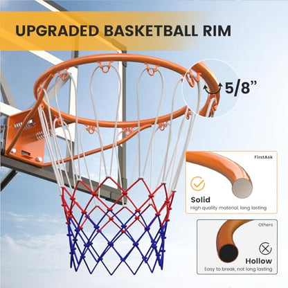 Basketball Hoop Outdoor 10 FT Height Adjustable Basketball Goals Systems Portable with 44" Backboard and Wheels for Youth Adults Kids - Backyard, Driveway, Indoor Play