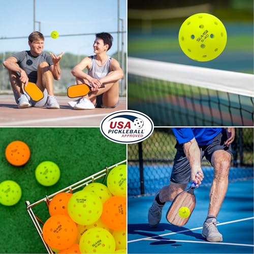 S-40 Outdoor Pickleball Balls - 40 Holes, Approved by The USAPA - Durable PE Material, Seamless Construction, Tournament Grade, 3/12/40/100 Pack - Pickleballs - color: Neon Green, size: 3 Count