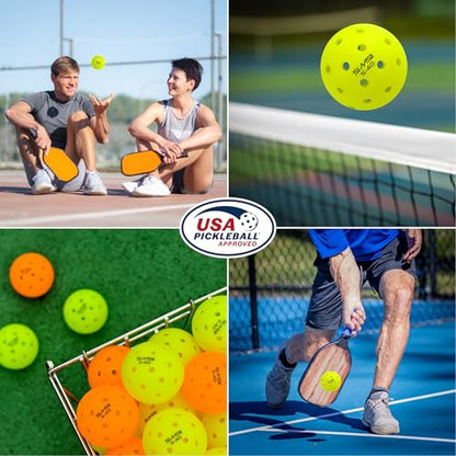 S-40 Outdoor Pickleball Balls - 40 Holes, Approved by The USAPA - Durable PE Material, Seamless Construction, Tournament Grade, 3/12/40/100 Pack - Pickleballs - color: Neon Green, size: 100 Count