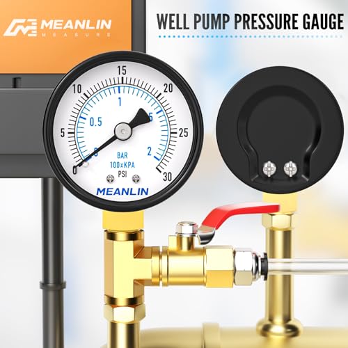 0-30Psi 2" DIAL FACE 1/8" NPT Well Pump Pressure Gauge, with 1/4" NPT and 3/8" NPT Hex Bushing, 3-2-3% Accuracy, Lower Mount - size: 0-30Psi, style: 1/8"NPT Lower Mount