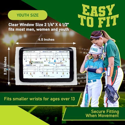 Football Play Wristbands - Youth Quarterback Gear - Wristband Playbook for Football and Softball Signs - color: White