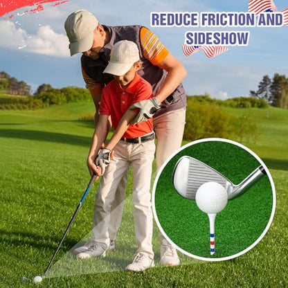 Mudder 600 Pcs Golf Tees USA American Flag Golf Tees Bulk Long Bamboo Red White and Blue Patriotic Tee for Men Women - size: 3-1/4", style: Stylish