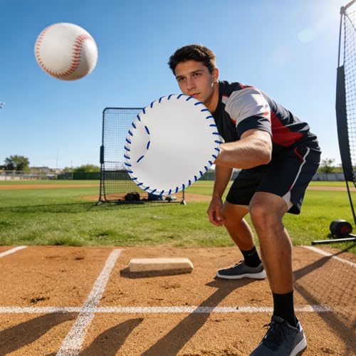 1 PC Baseball and Softball Training Glove,Flat Infield Training Glove for Right-Hand Throw,Baseball&Softball Fielding Gear PVC Infield Flat Mitt for Men&Women Catching Balls Fielding Drills&Practice