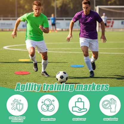 40 Pcs 6 inch Flat Cones Spot Markers Non-Skid Floor Hole Soccer Cones Field Court Spot Markers Flat Discs Soccer Training Equipment for Football Sports Speed Agility Practice