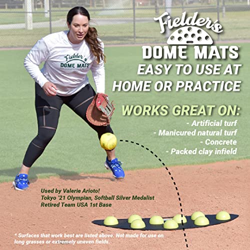 Fielder's Dome Mat – Baseball and Softball Bad Hop Training Equipment for Fielding Practice, Agility, Hand-Eye Coordination and Reaction Speed. Durable, Multi-Surface Compatible. 33.5" x 14" x 1.75"