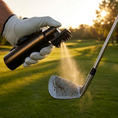 Golf Club Brush Cleaner with 5oz Pressurized Water Sprayer & Clip, Essential Golf Accessories for Golfers