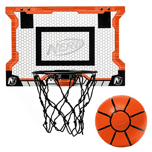 NERF Basketball Hoop Set - Pro Hoop Mini Hoop Set with Mini NERF Basketball - Steel Rim Great for Dunking - color: Orange Standard, size: 18" x 12"