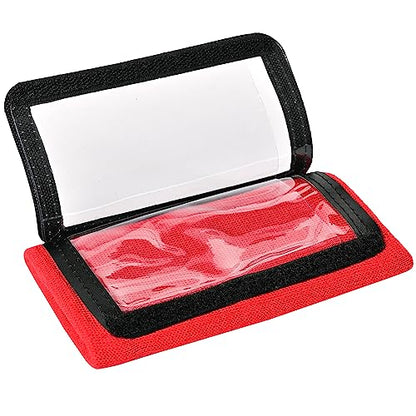 5 Pack Youth Quarterback Wristband - Triple Windows QB Wristband - 3 Playsheet Compartments- Great for Football, Baseball, All Sports(Youth, 5 Pack) - color: Red