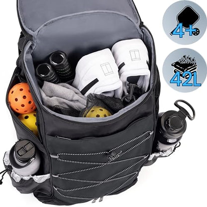 Athletico Pro 42L Pickler Pickleball Backpack (Black) - color: Black