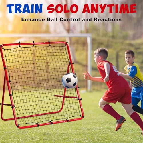 Kids Soccer Goals for Backyard - Pop Up Training Soccer Goals- Easy Set up Rebounder Gifts & Equipment for Kids and Youth， Switch Angle Soccer Training for Control, Passing Practice