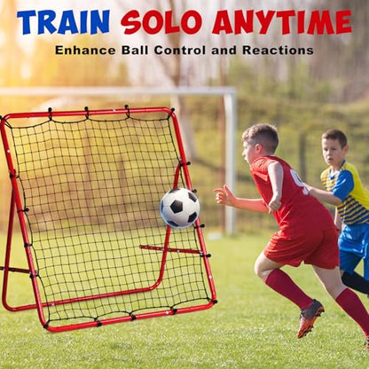 Kids Soccer Goals for Backyard - Pop Up Training Soccer Goals- Easy Set up Rebounder Gifts & Equipment for Kids and Youth， Switch Angle Soccer Training for Control, Passing Practice