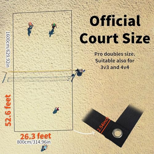 Professional Outdoor Volleyballs Courts Marker Regulable Boundaries Line with Sand Anchors Net Bag Official Size