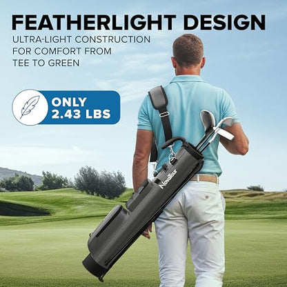 NovaTour Par 3 Golf Bag, Ultra Lightweight, Small Golf Bag for Par 3 and Executive Courses - color: Steel Grey