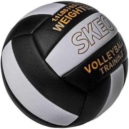 SKEO Training Volleyball Weighted 1.1 LBS Heavy Ball Official Size 5, for Outdoor Indoor, Softy Composite Leather Delivers Authentic Feel Natural Bounce (Deflated)
