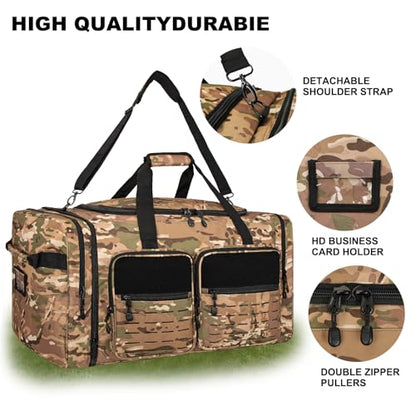 Goloni 130L Expandable 32" Heavy Duty Extra Large Duffel Bag,Sports Gym Equipment Travel Duffle Bag for Soccer Baseball Basketball Hockey Football Team Coaches & More - color: Yellow Camo