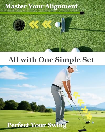 Golf Alignment Sticks and Angle Holder Kit, Golf Training Aid Angle Adjustable, Golf Swing Trainer Golf Accessories and Swing Aiming, Putting Aids, Golf Gifts Accessories for Beginner Men Women Father