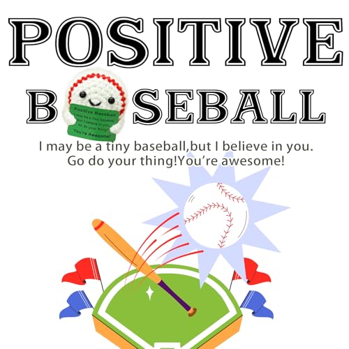 Funny Crochet Mini Baseball Gift for Baseball Lovers,Birthday Gifts for Men Women Baseballs Players Emotional Support Crochet - color: Baseball