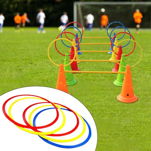 Agility Training Rings Set of 12 Football Speed Ladder Rings Workout Equipment Portable Sports Training Cones for Kids Adults