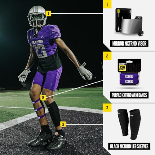 1 Pair Nxtrnd Bicep Bands, Sweat-Absorbent Arm Sweatbands, Football Accessory - color: Purple