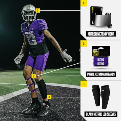 1 Pair Nxtrnd Bicep Bands, Sweat-Absorbent Arm Sweatbands, Football Accessory - color: Purple