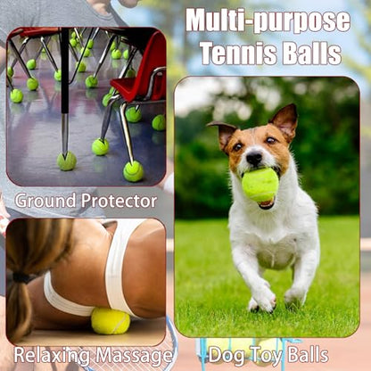 Magicorange Tennis Balls, 3 Pack Advanced Training Tennis Balls Practice Balls, Pet Dog Playing Balls, Come with Mesh Bag for Easy Transport, Good for Beginner Training Ball (Yellow)