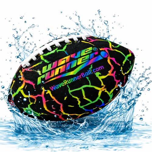Wave Runner Water Football for Pool and Beach | Waterproof Football for Outdoor Games for Adults, Teens, and Kids - Lightweight Pool Toys, Easy Wet Grip, Outdoor Summer Toy - color: TIEDYE