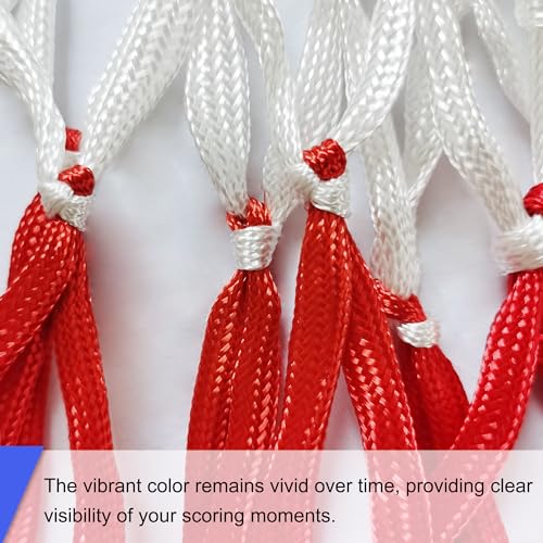 4PCS Thickening Heavy Duty Mini Small Basketball Net Replacement, Nightlight Basketball Net with Basketball Silicone Bracelets